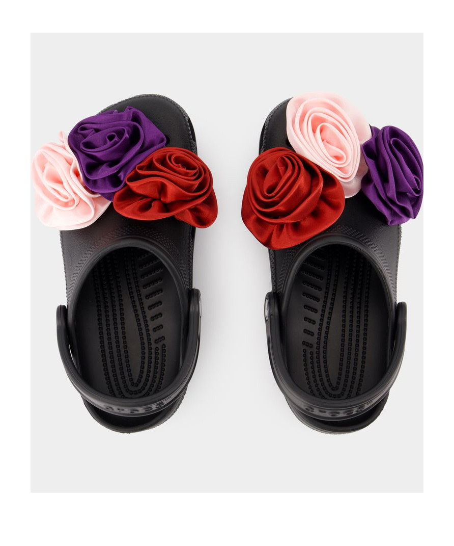CROCS ROSE-DECORATED SANDALS