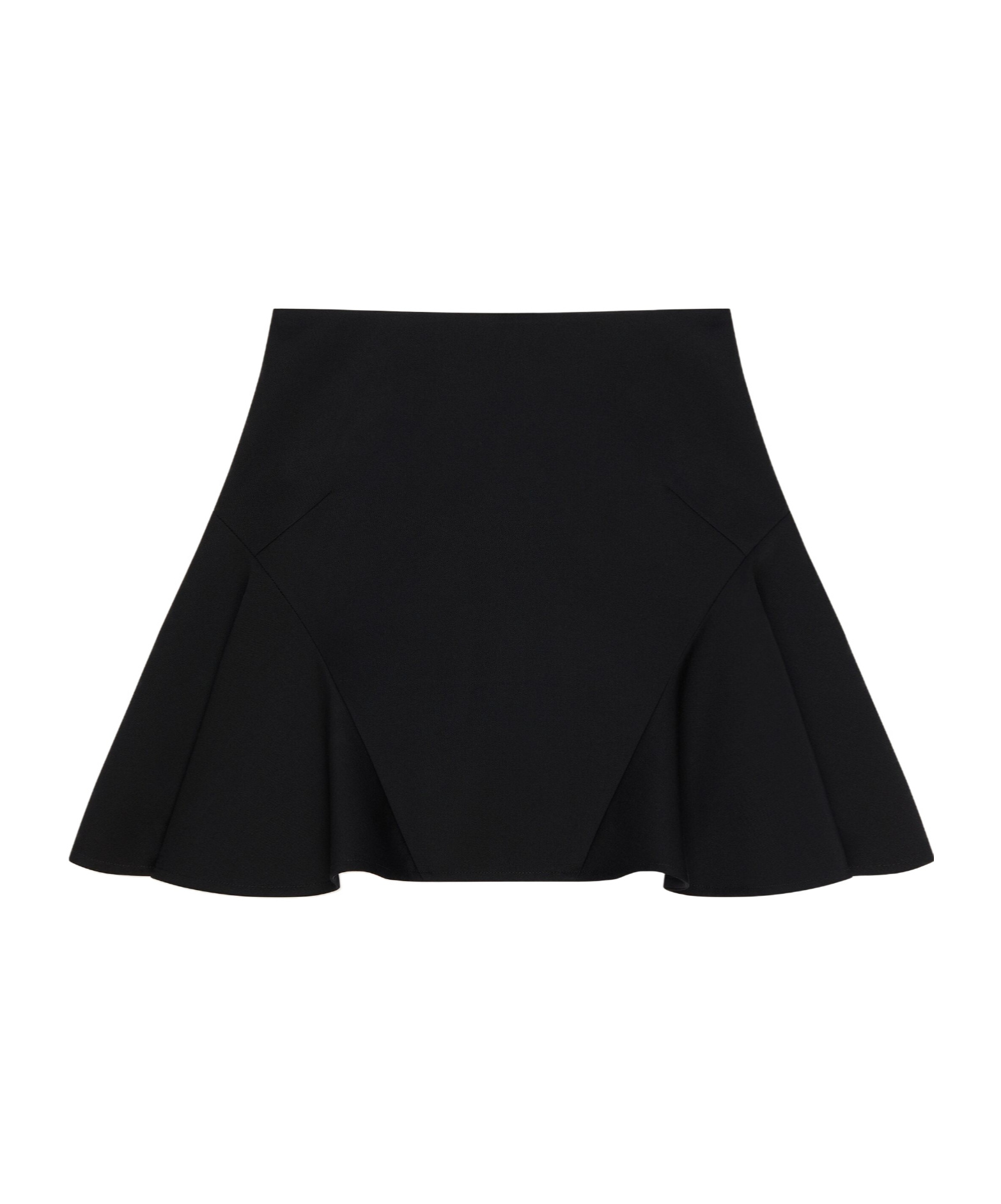 Givenchy Ruffled Mini Skirt In Wool In Black