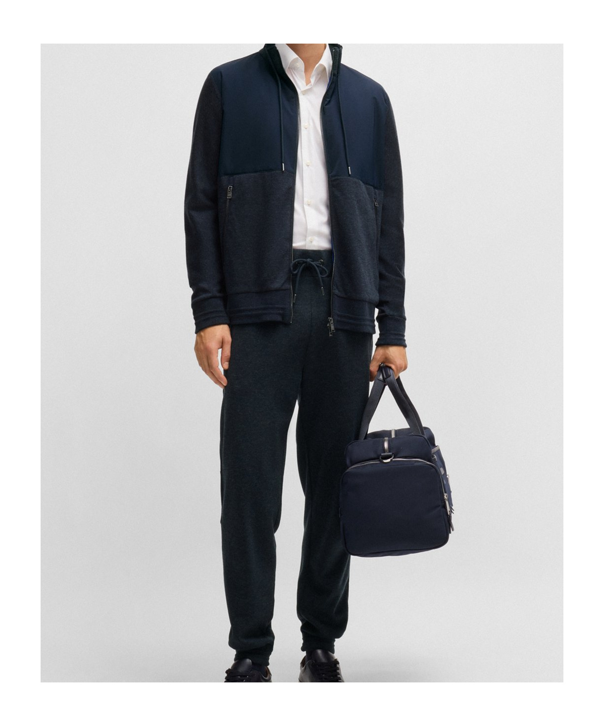 Hugo Boss Elastic Waist Wool Sweatpants In Black