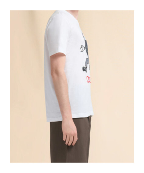 Marni Graphic Print Crew Neck Short Sleeve T-shirt In White