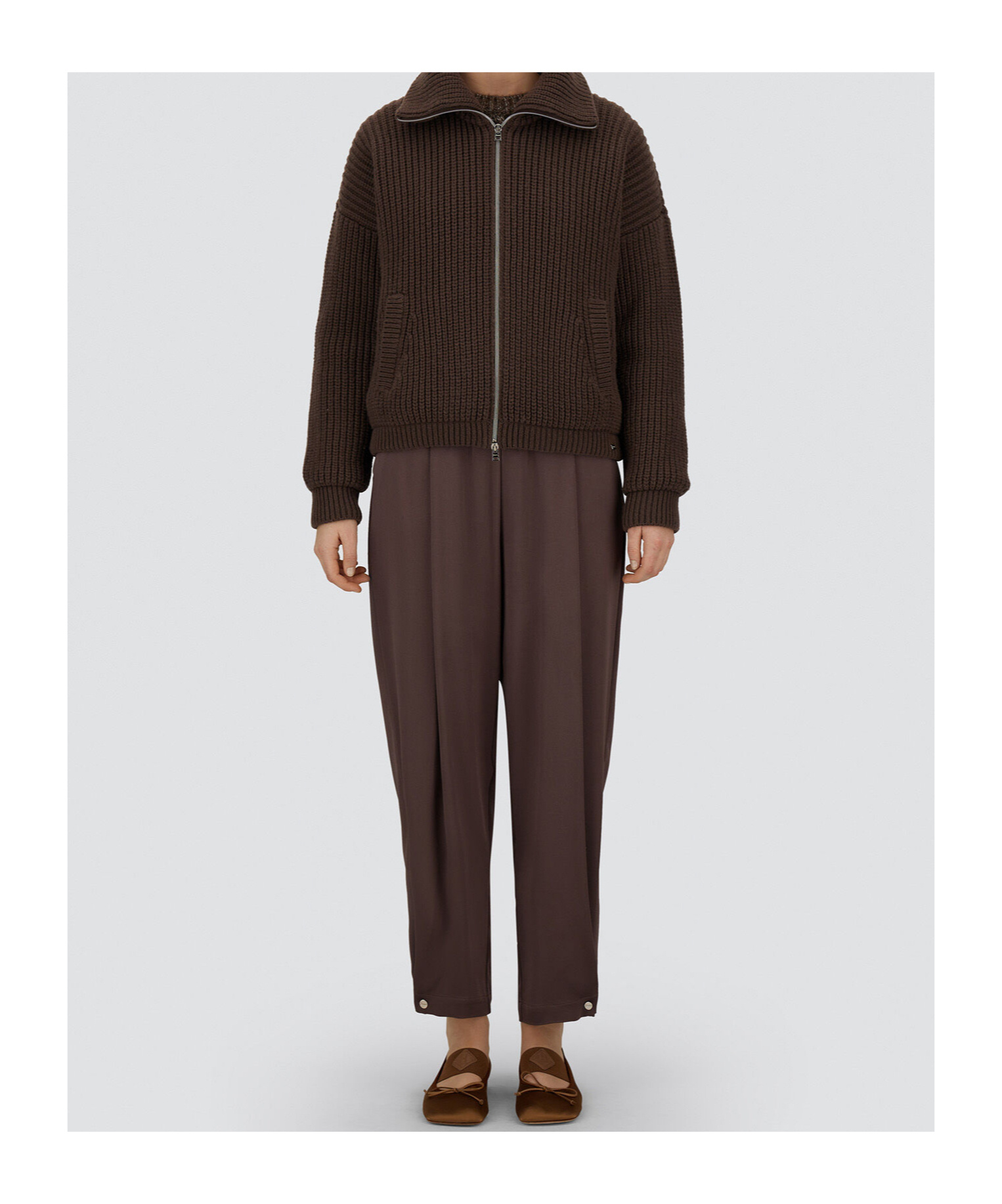 Herno Resort Cardigan In Infinity In Brown