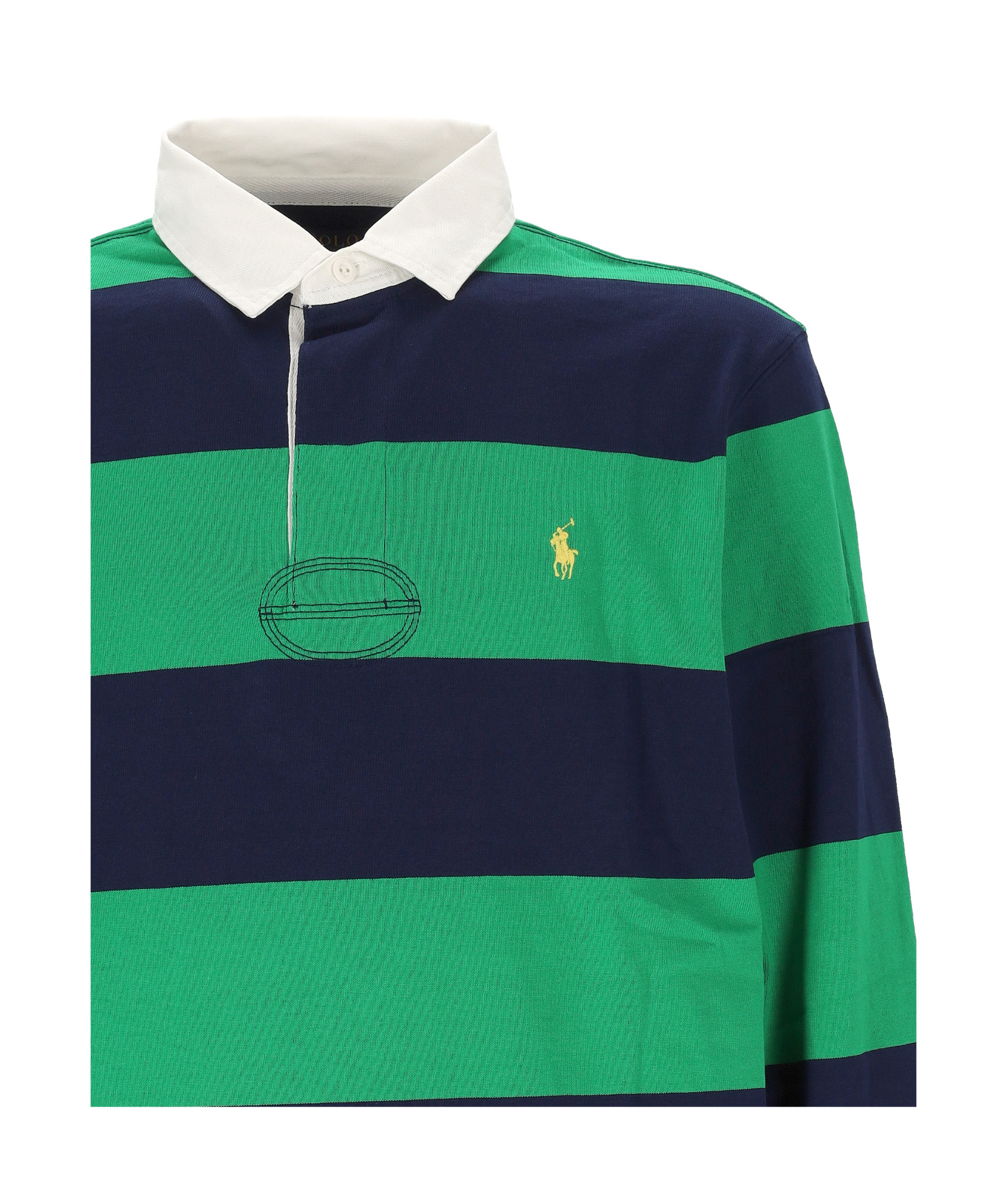 Polo Ralph Lauren Striped Long Sleeve Polo With Half Button Placket In Black