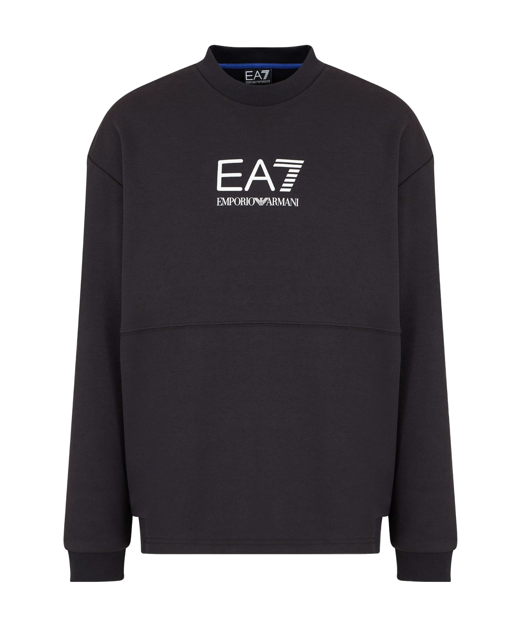 Ea7 Round-collar Sweatshirt In Black