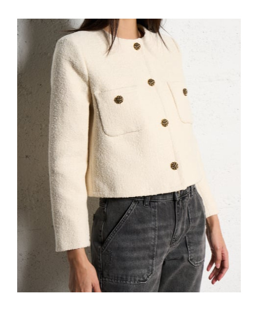 Bash Long-sleeved Casual Jacket In White