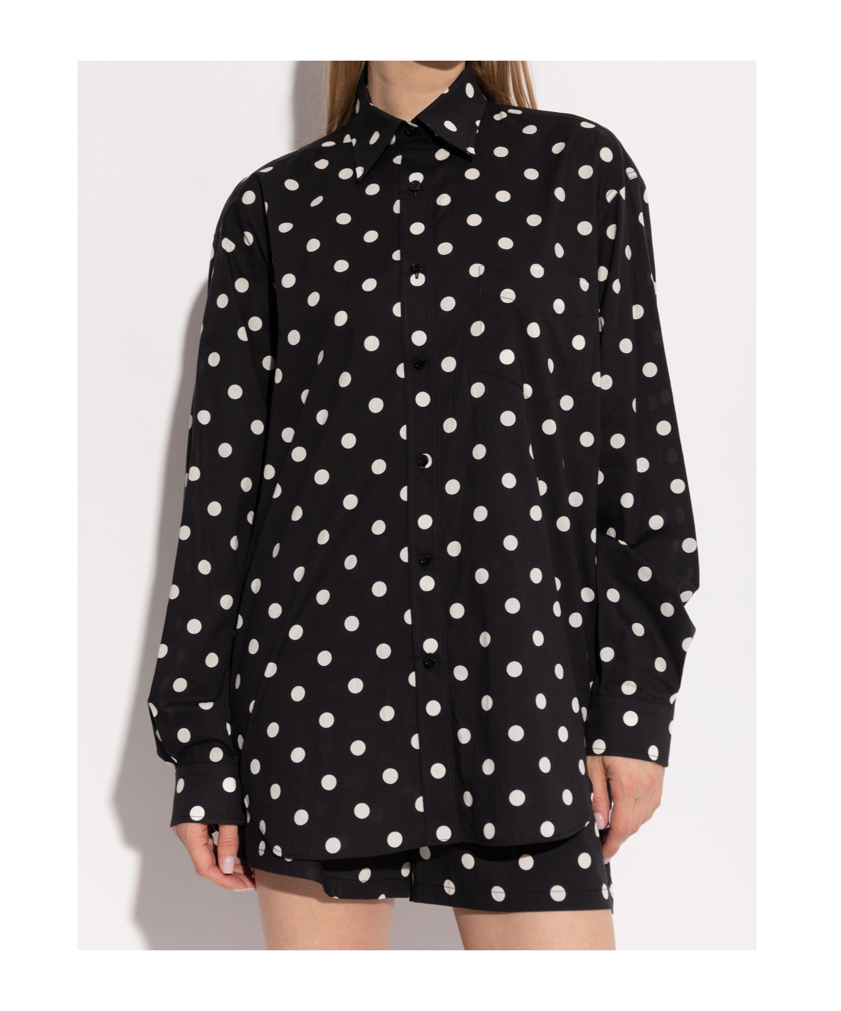 Shop Moschino Polka Dot Shirt In Black
