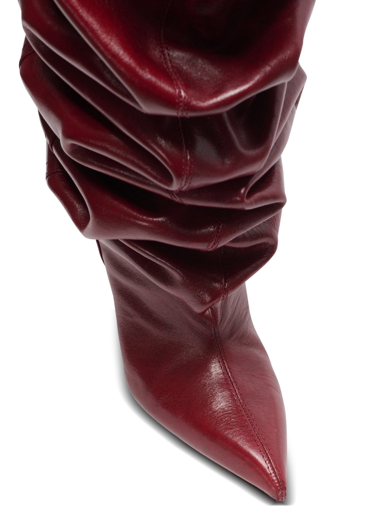 Balmain Wedge Thigh-high Boots In Burgundy