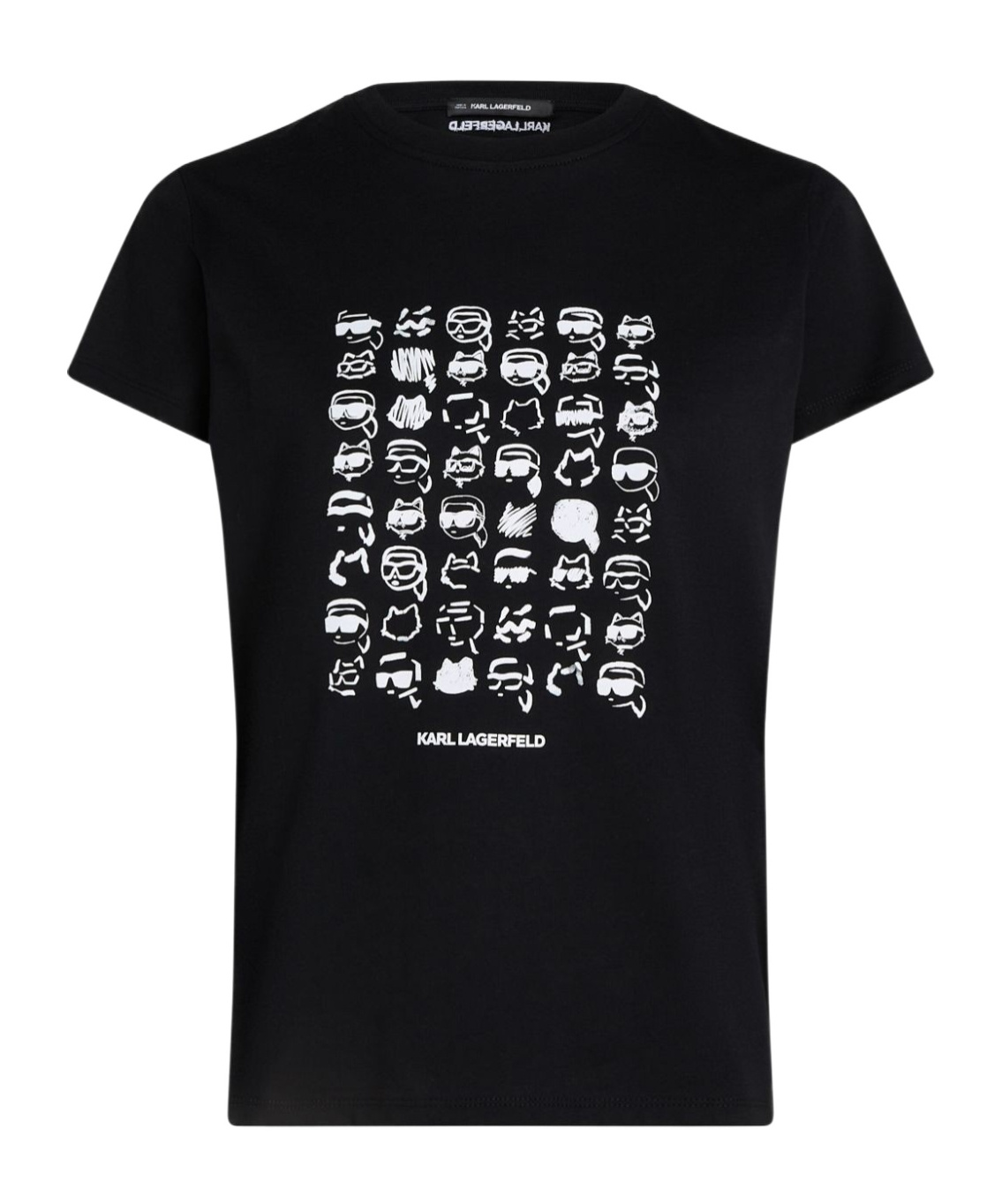 Karl Lagerfeld Organic Cotton Graphic T-shirt In Black
