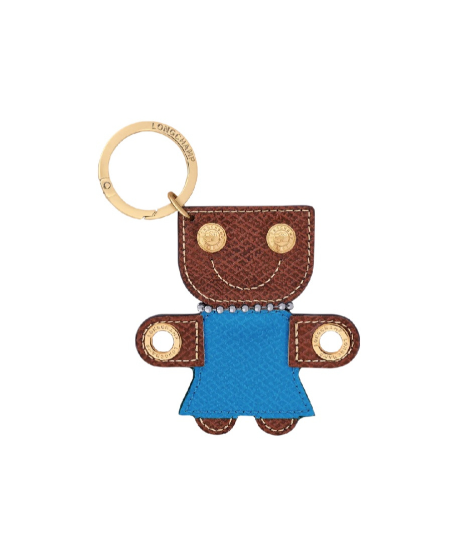 Longchamp Epure Key Ring In Blue
