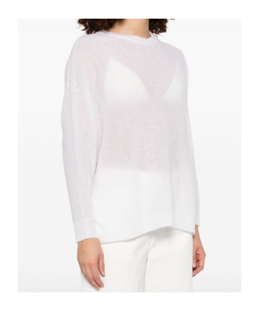 Fabiana Filippi Round-collar And Long-sleeved Sweater In White