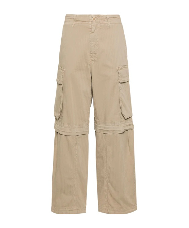 Semicouture Cargo Trousers With Belt Loops In Neutral