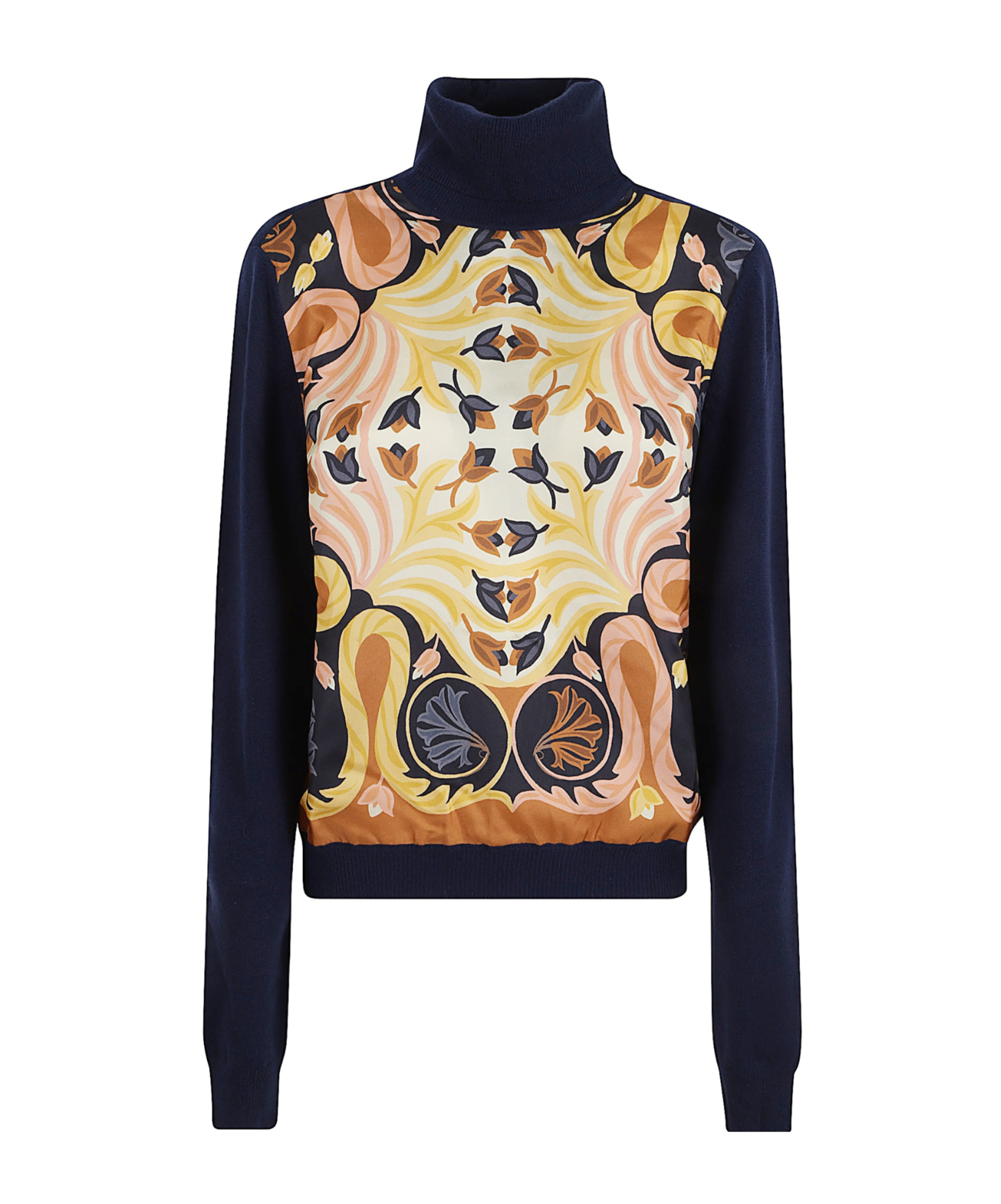 Etro Roll-neck Printed Sweater In Black