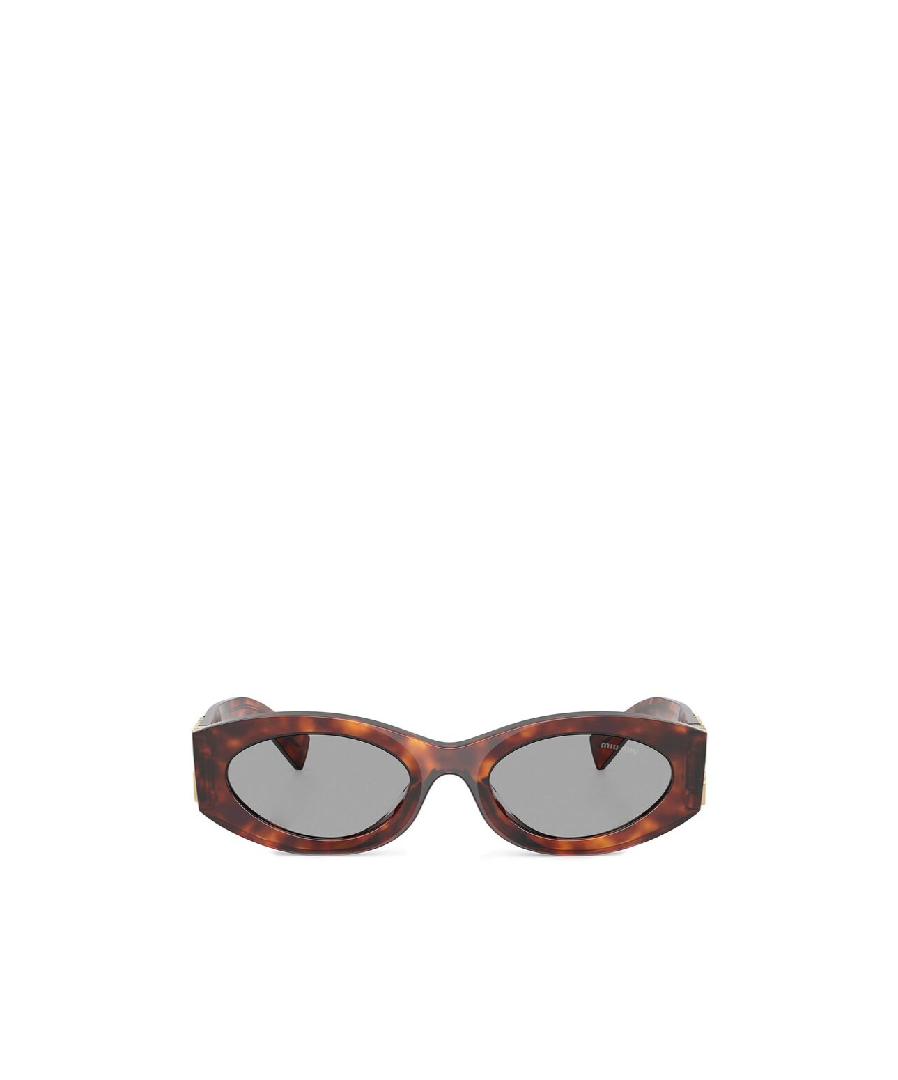 Miu Miu Logo Oval Acetate Sunglasses In Gray
