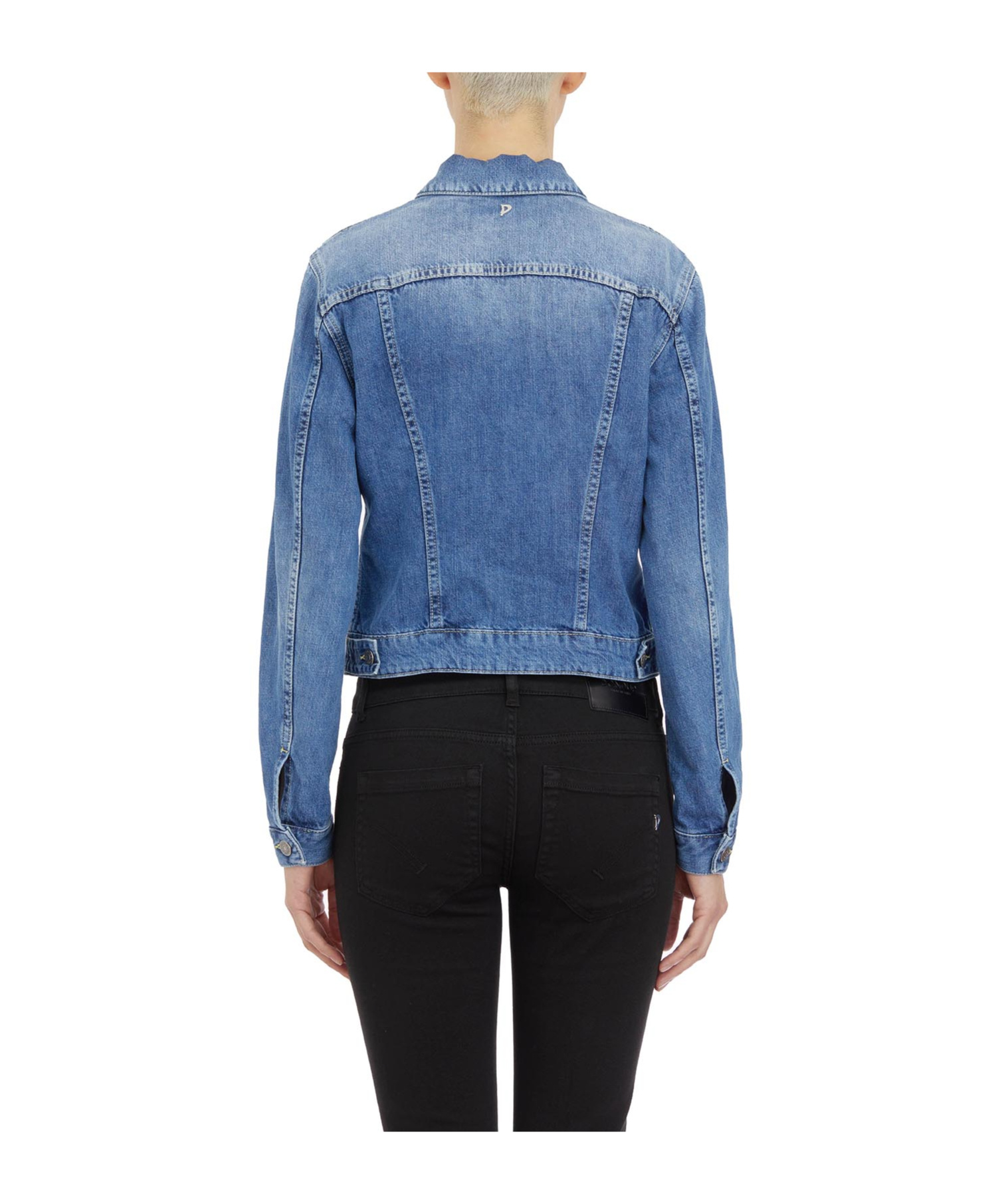 Dondup Long-sleeved Denim Coat In Blue