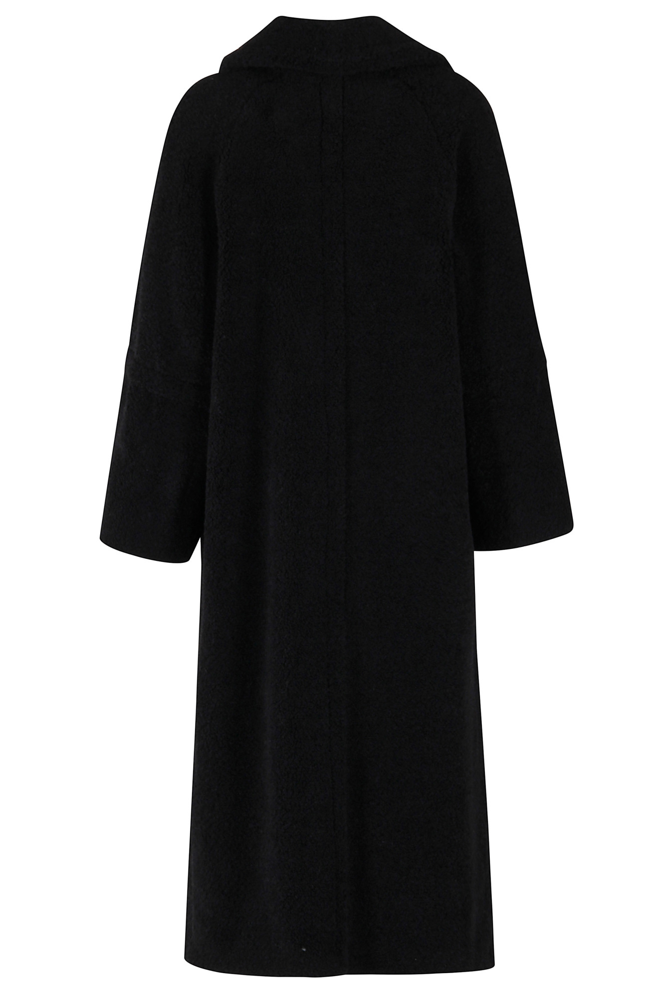 Herno Double Breasted Coat Wide Sleeves Lapel In Black