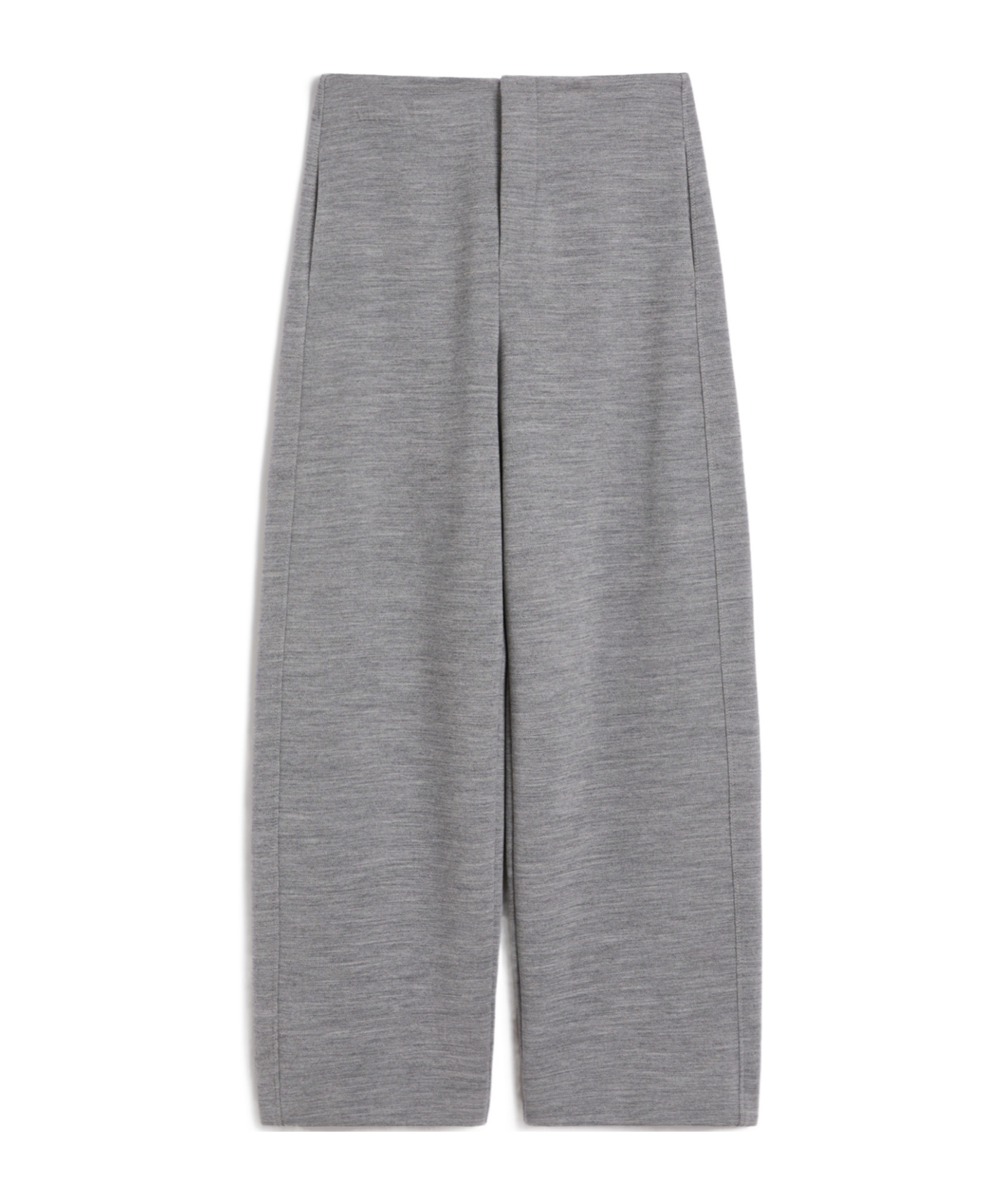 Max Mara Double-layer Wool And Cotton Blend Trousers In Gray