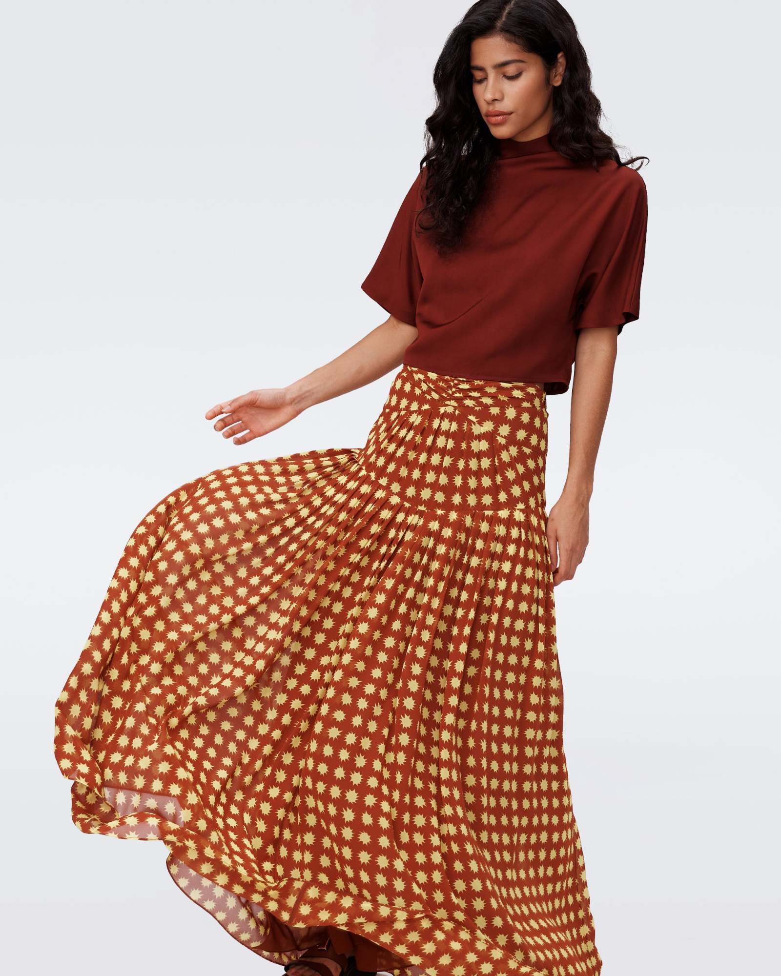 DIANE VON FURSTENBERG GRAPHIC-PRINT MAXI SKIRT