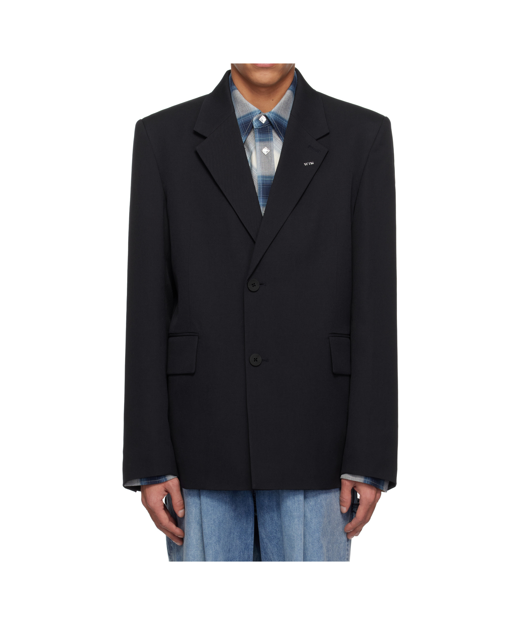 Wooyoungmi Single-breasted Blazer With Notch Lapel And Flap Pockets In Black
