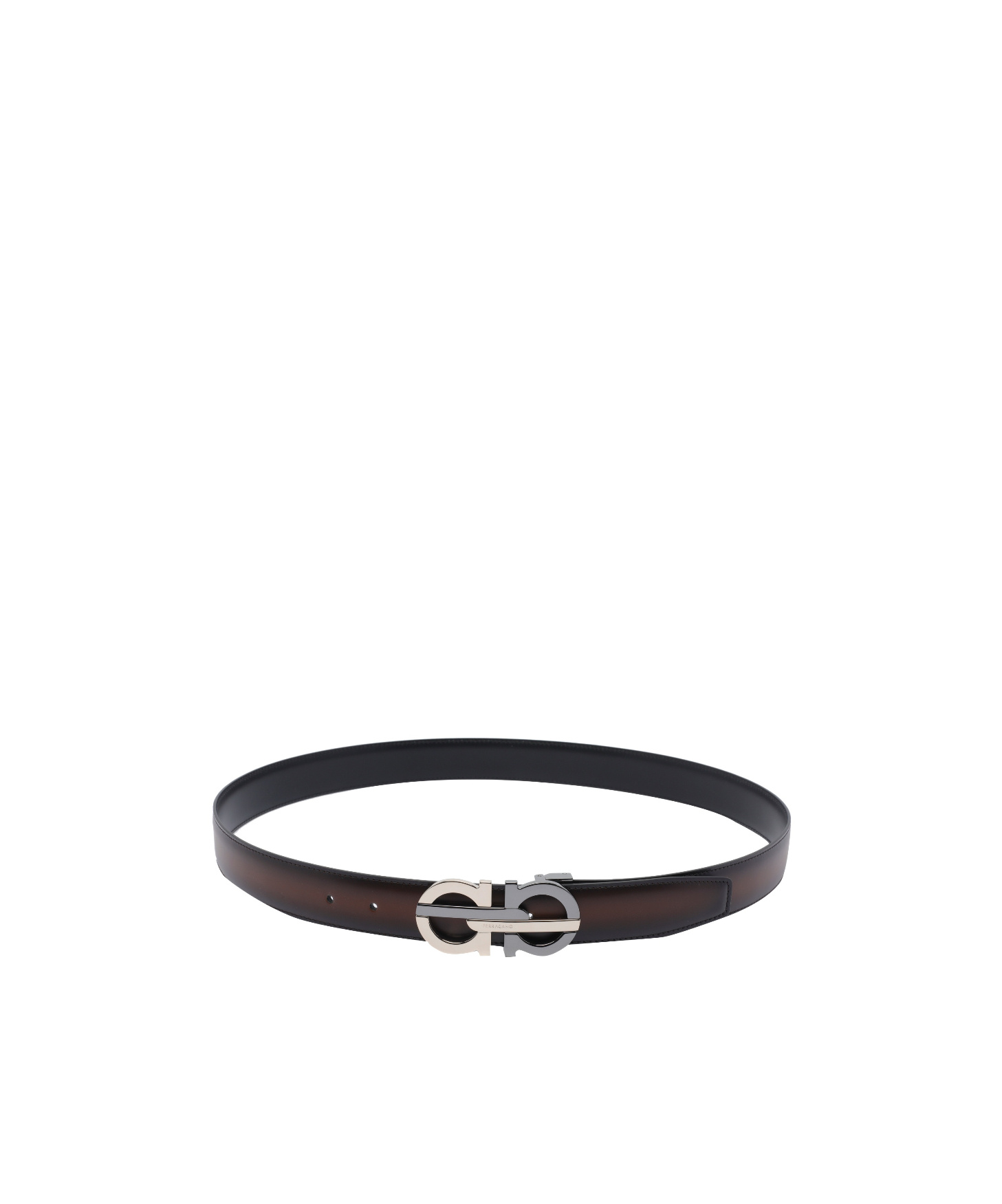 Ferragamo Men Gancini Adjustable And Reversible Belt In Brown