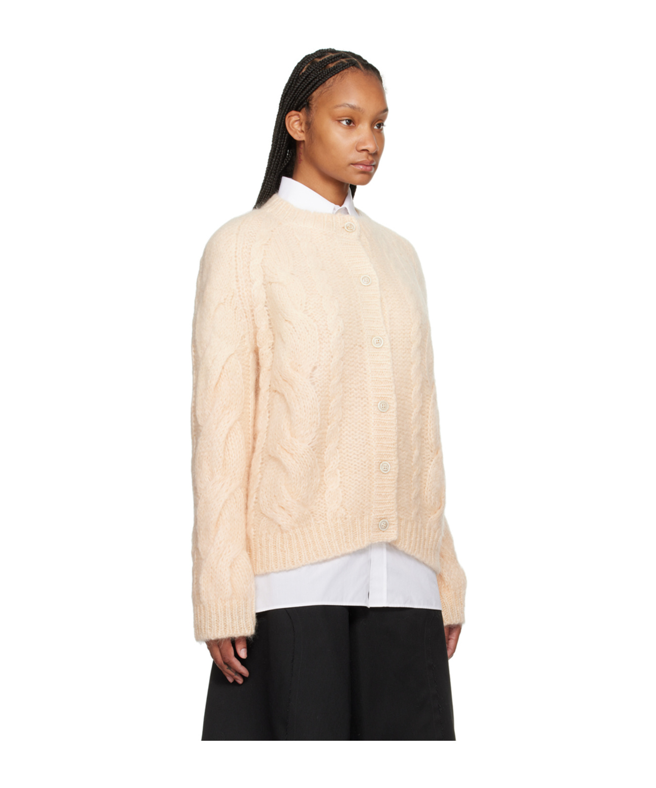 Maison Margiela Orange Raglan Cardigan In Pink