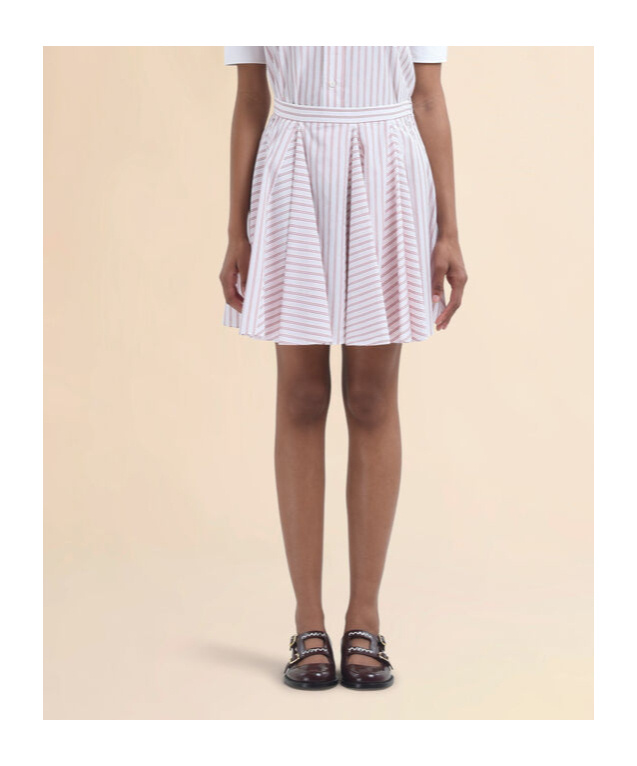 Marni Striped Poplin Miniskirt In Pink