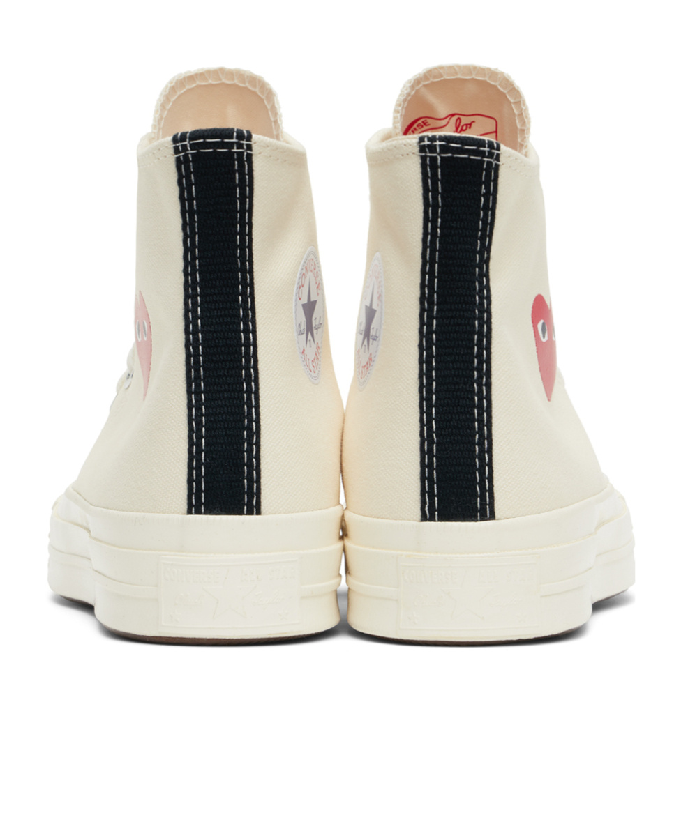 Comme Des Garçons Play X Convers Chuck 70 Og Single Heart High-top Skate Shoes In White