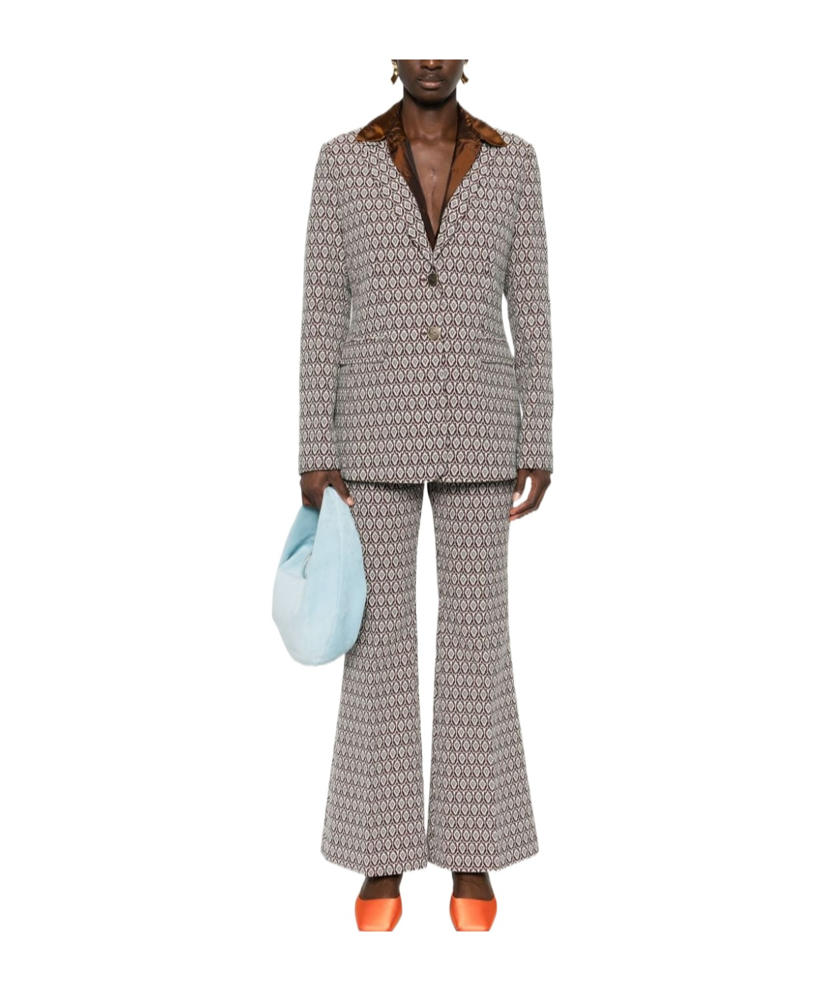 Etro Jacquard Trousers In Gray