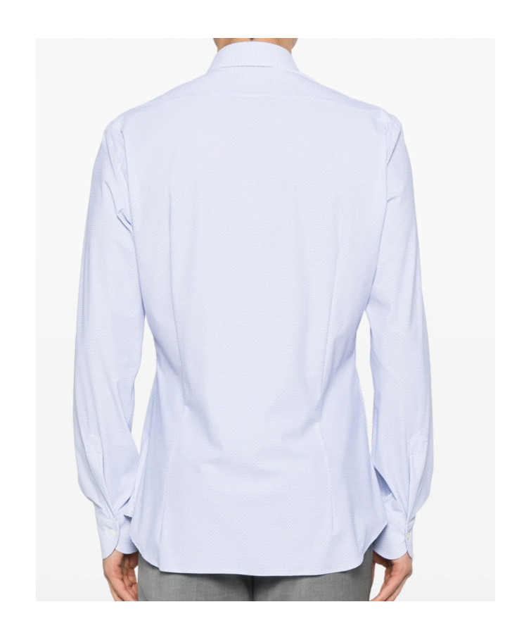 Mazzarelli Lapel Long Sleeve Shirt In White