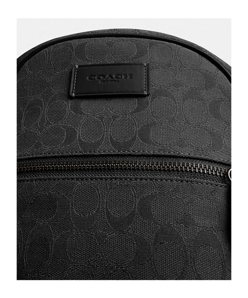 Shop Coach Theo Patterned Backpack In Black