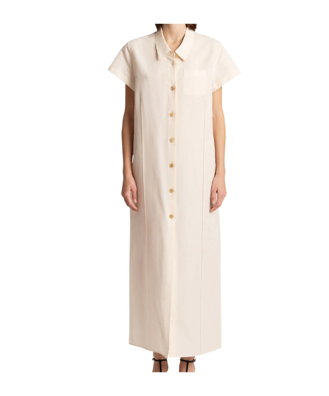 Khaite Effy Silk And Cotton-blend Organza Midi Shirt Dress In Neutral