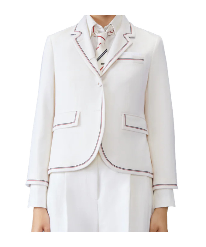 Thom Browne Cashmere High Armhole Sportcoat In White