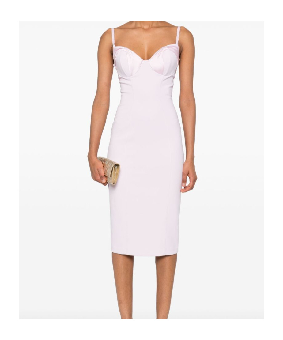 Elisabetta Franchi Fitted Midi Dress In White