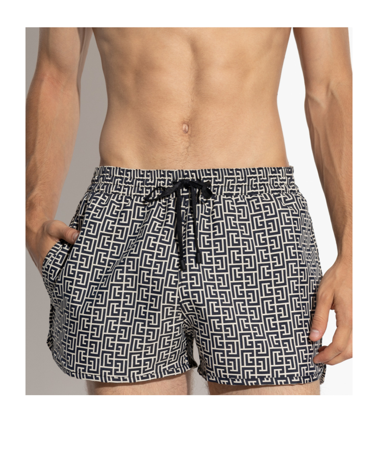 Balmain Geometric-print Swim Shorts In Multi