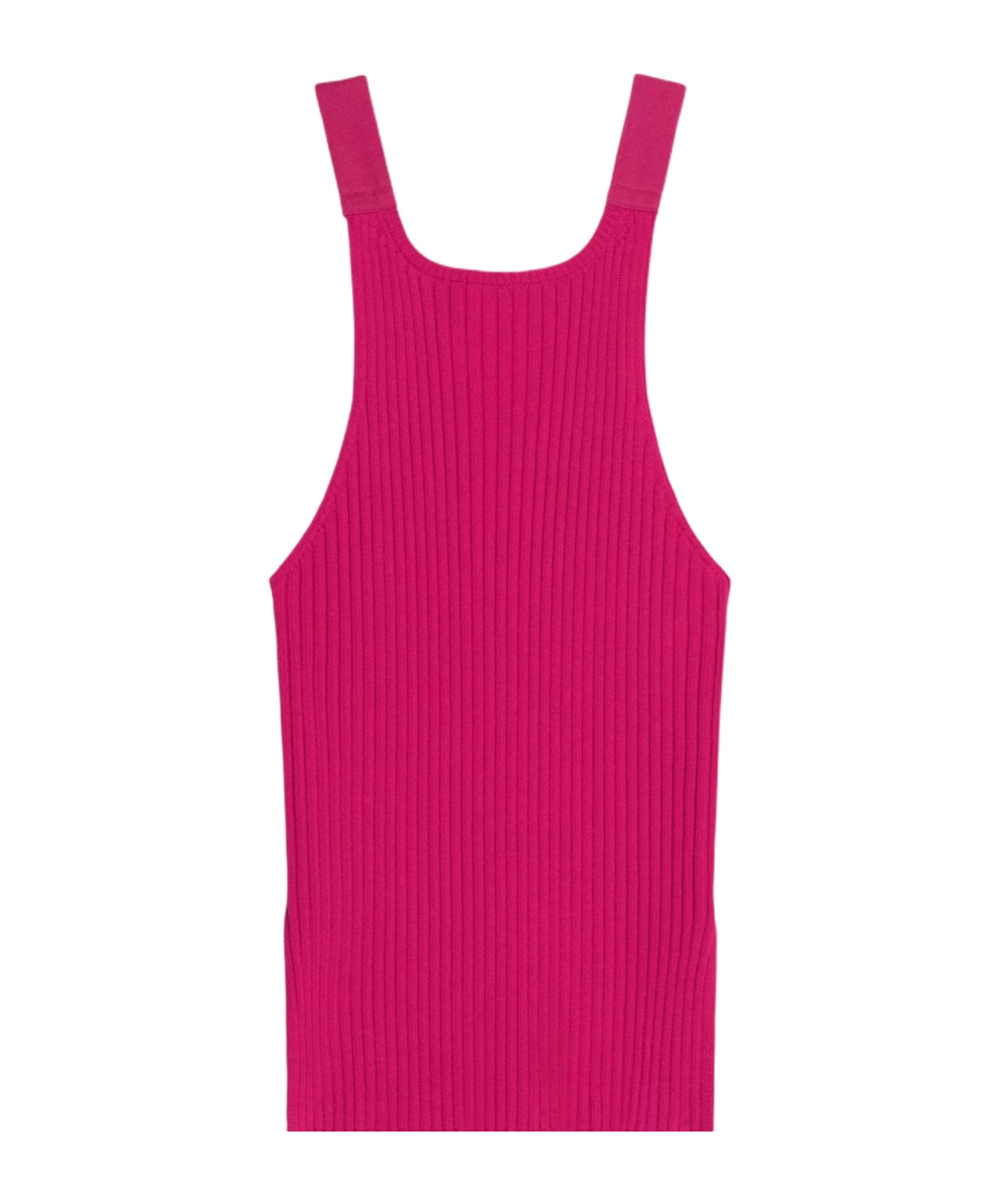 Helmut Lang Side-slit Ribbed-knit Tank Top In Purple-red