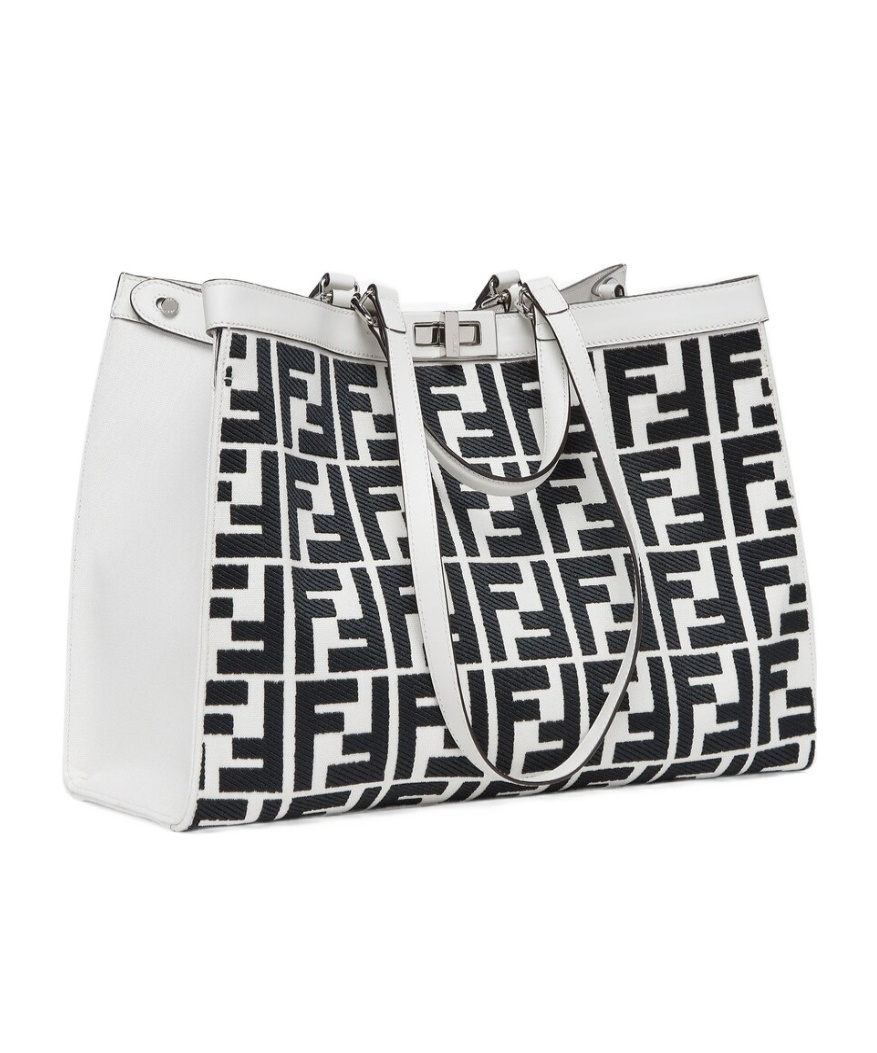 Fendi X Ff-logo Print Tote Bag In Black