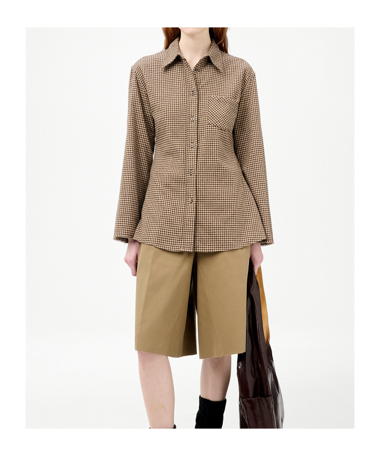 Our Legacy Daisy Checked Shirt In Brown
