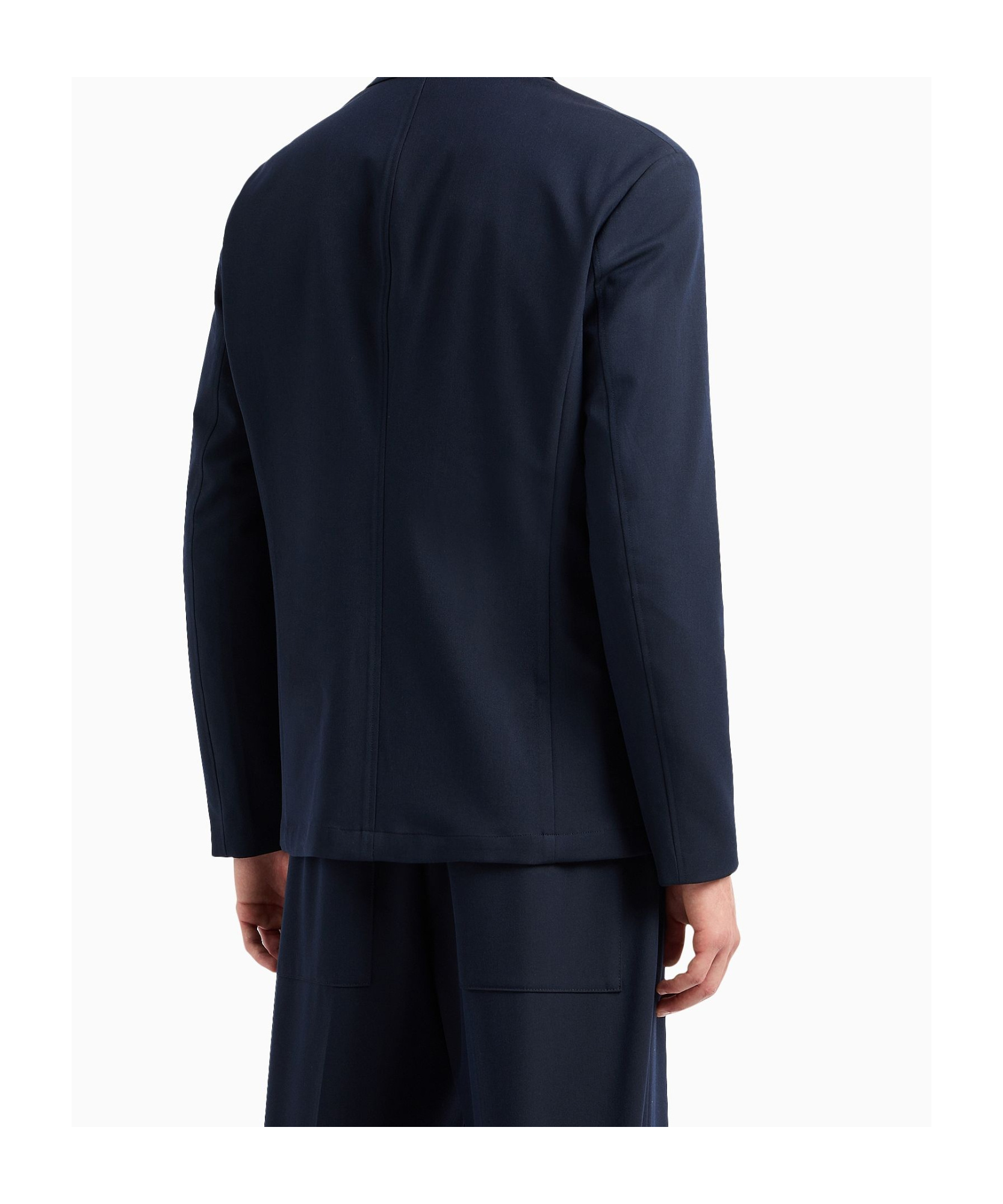 Emporio Armani Single-breasted Jacket In Nylon Seersucker In Black