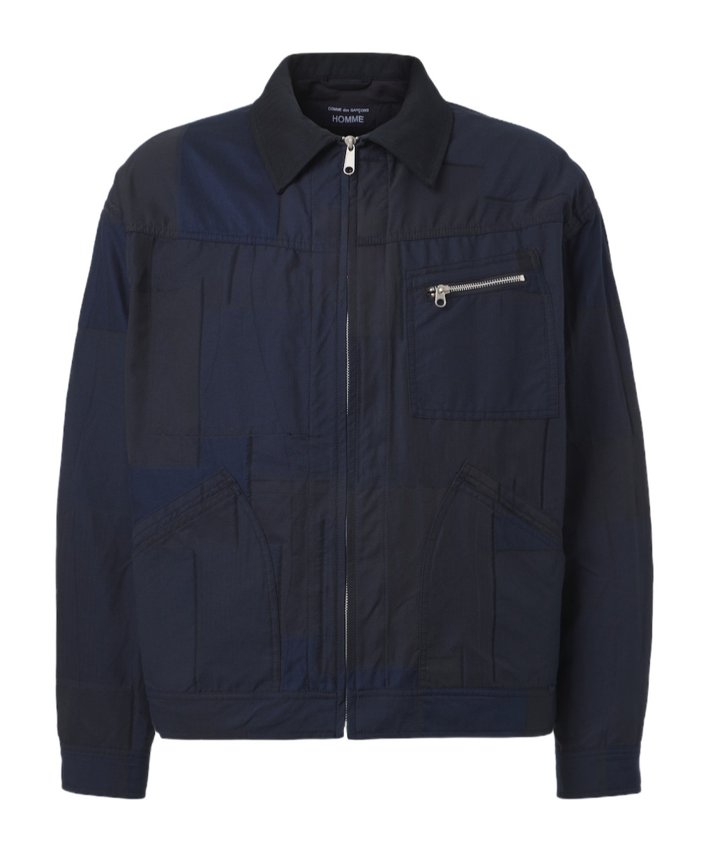 Comme Des Garçons Cotton Blend Long-sleeved Jacket In Blue