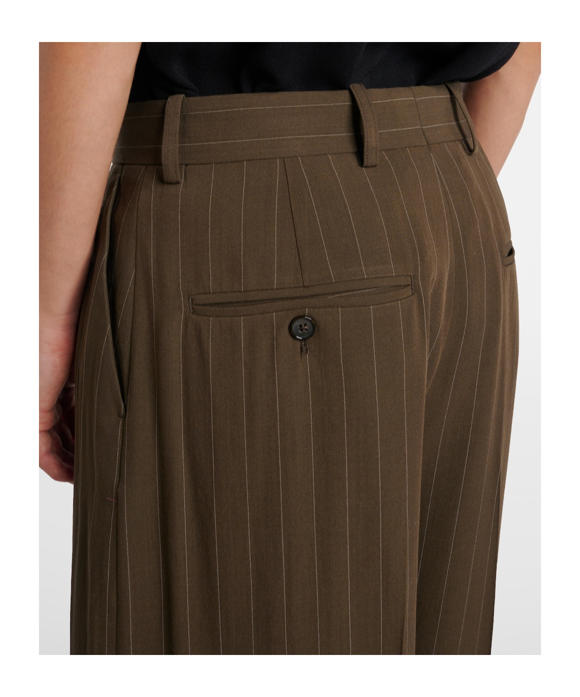 Totême Pinstripe Straight Pants In Green