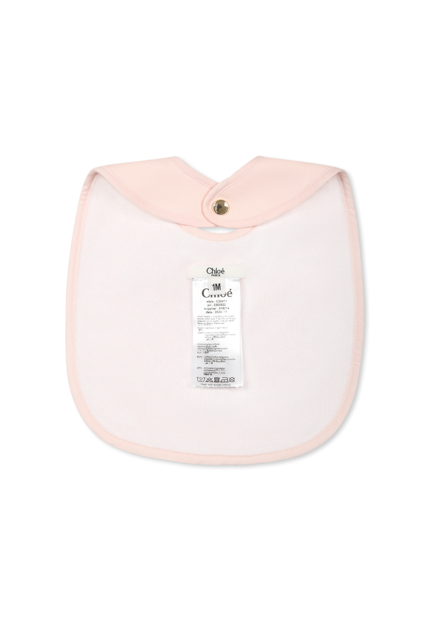 Chloé Long-sleeved Jumpsuit And Bib Set In Pink