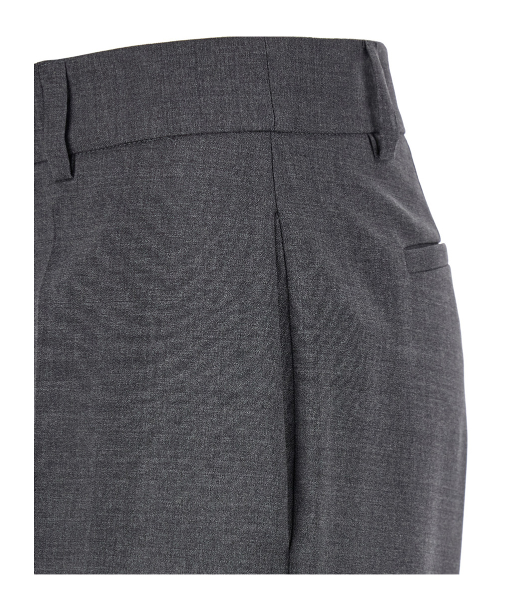 P.a.r.o.s.h Grey High-waisted Tailored Pants With Concealed Closure In Fabric Woman In Black