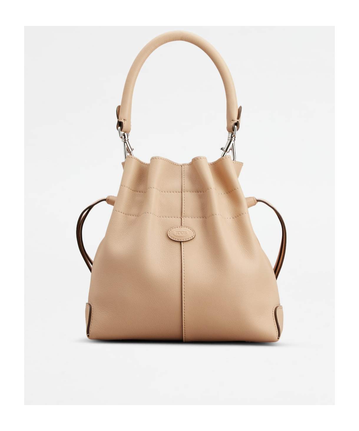 Tod's Di Bag Bucket Bag In Leather Mini With Drawstring In Nude
