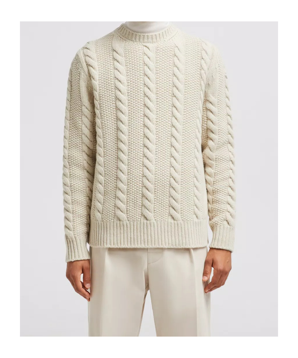 Moncler Wool Long-sleeved Sweater In White