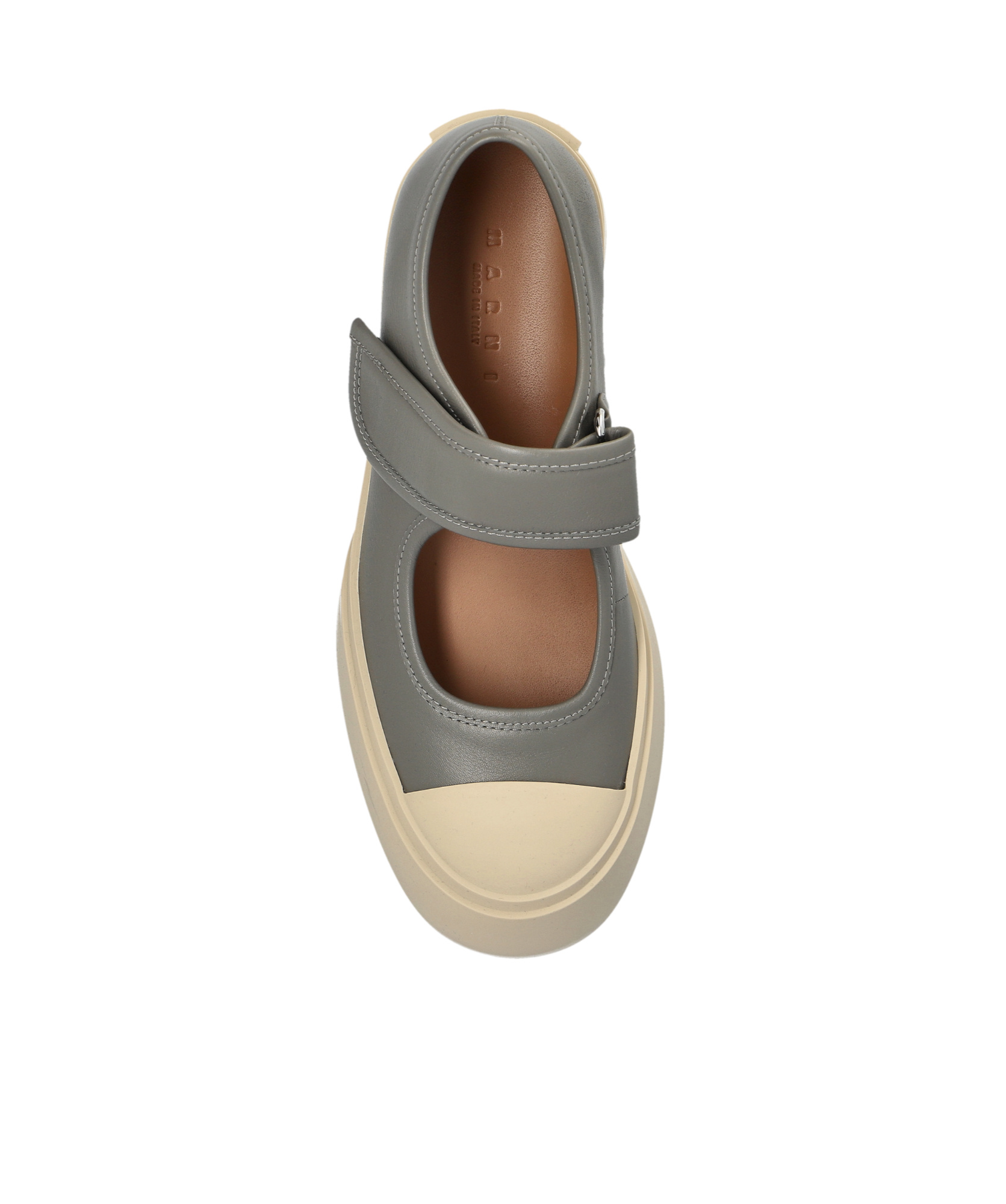 Marni Round Head Mary Jane Shoes In Nude