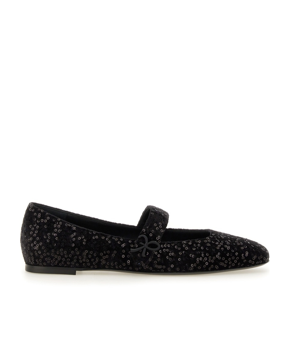 Shop Roberto Festa Sequin-embellished Ballerinas In Black