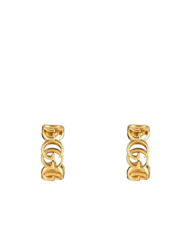 Gucci Gg Marmont Series Interconnected G Earrings In Yellow