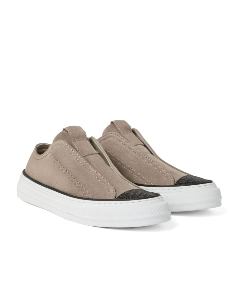 Shop Brunello Cucinelli Slip-on Sneakers In White
