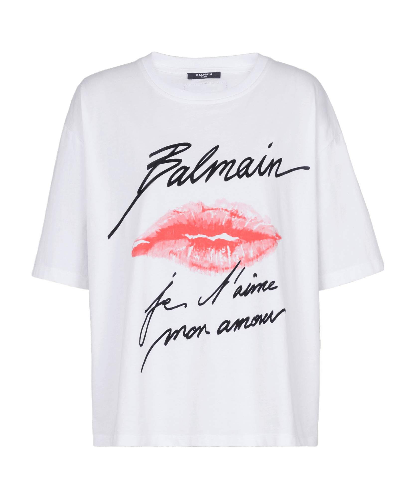 Shop Balmain Short-sleeved T-shirt With Kiss Print In White