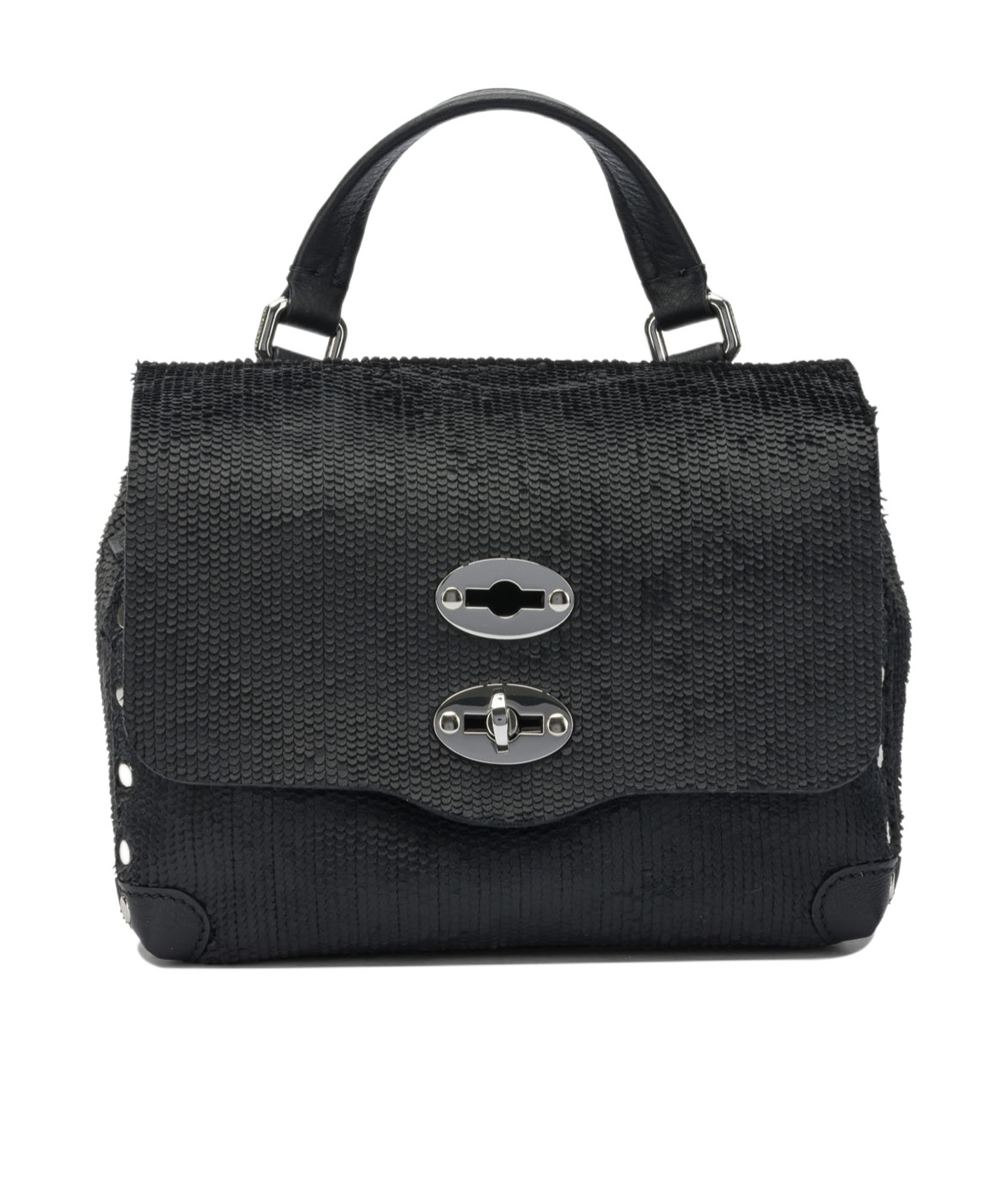 Zanellato Baby Postina Twist Lock Shoulder Bag In Black