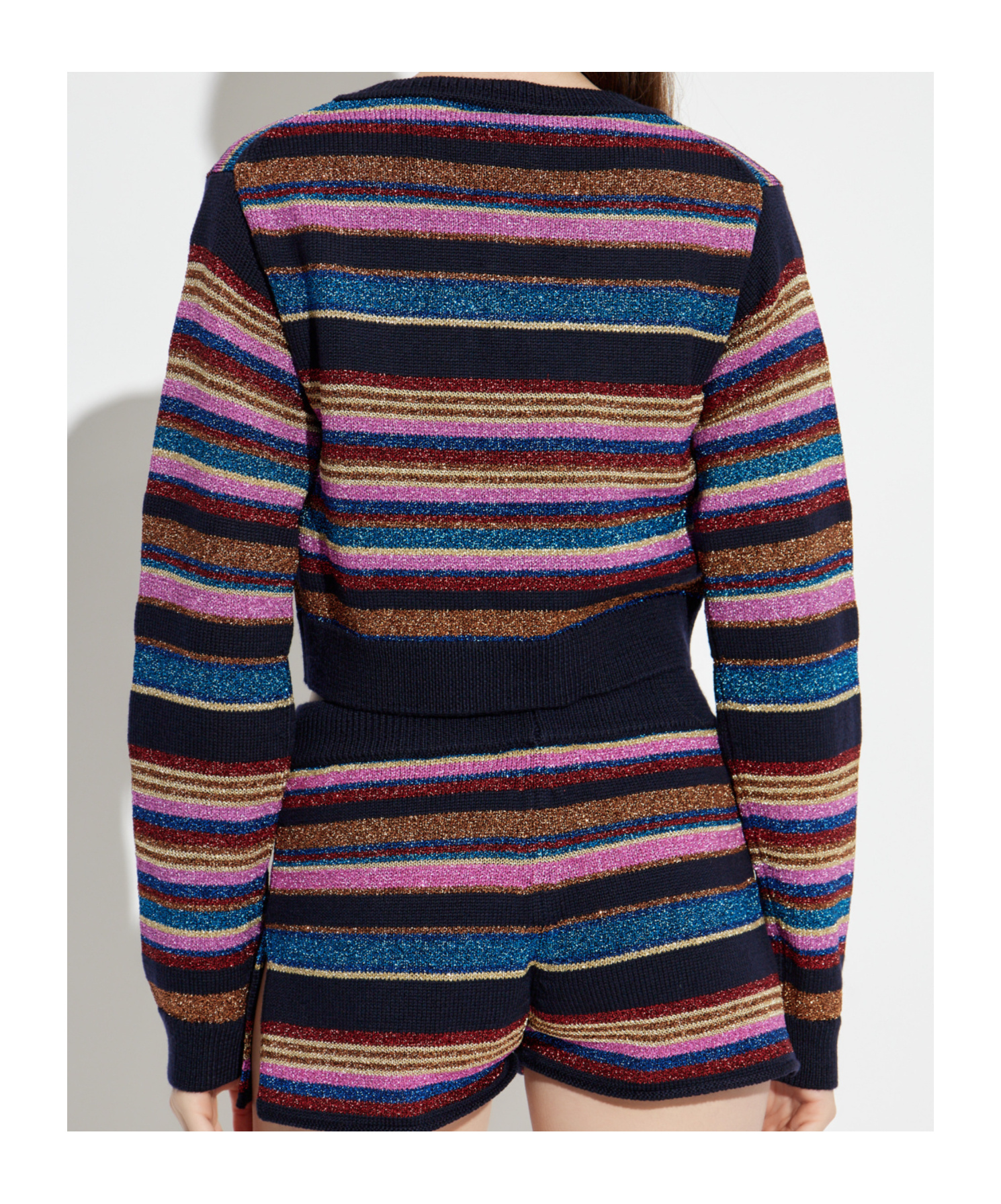 Dsquared2 Striped Button-up Cardigan In Black