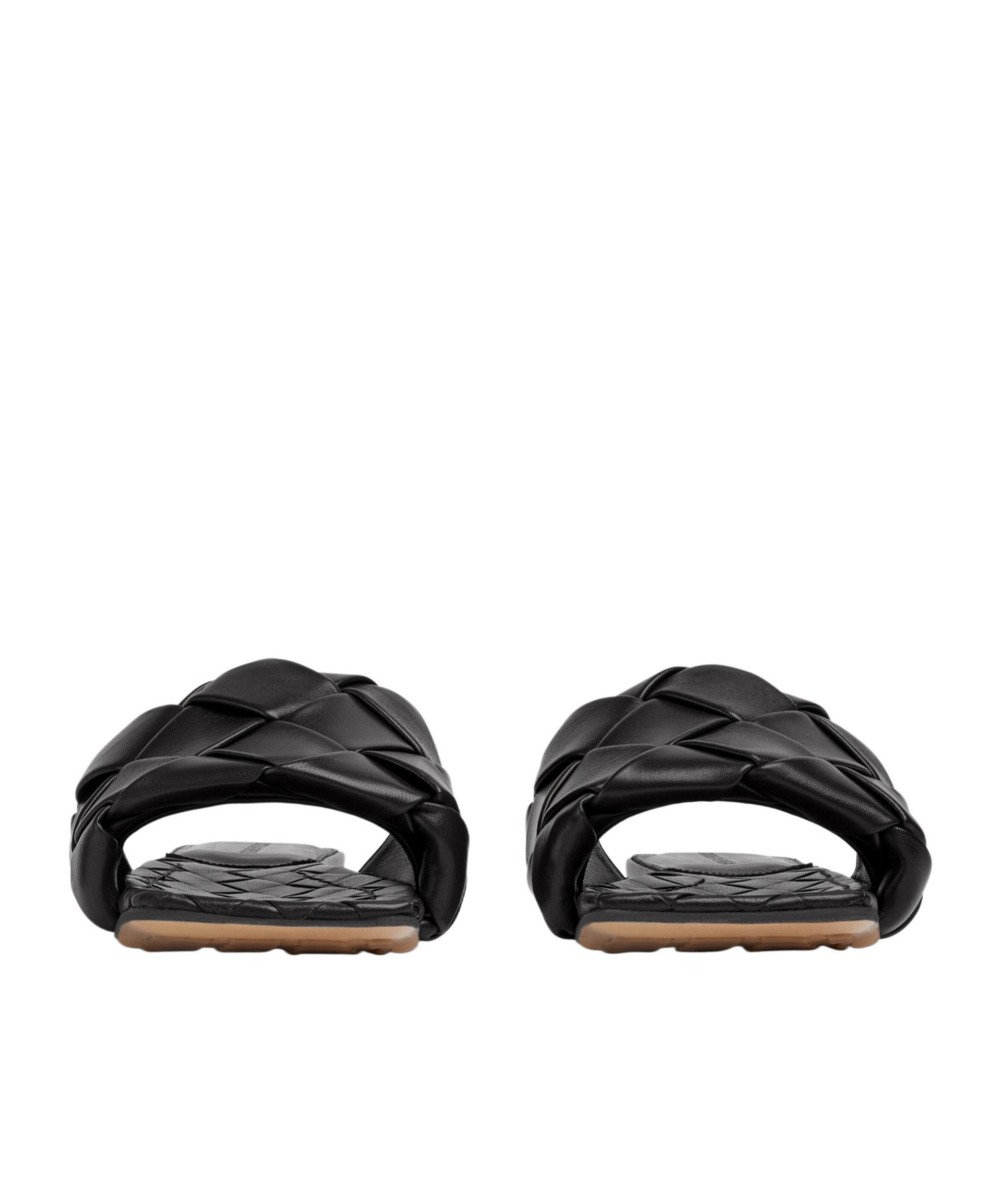 Shop Bottega Veneta Lido Flat Sandal In Black